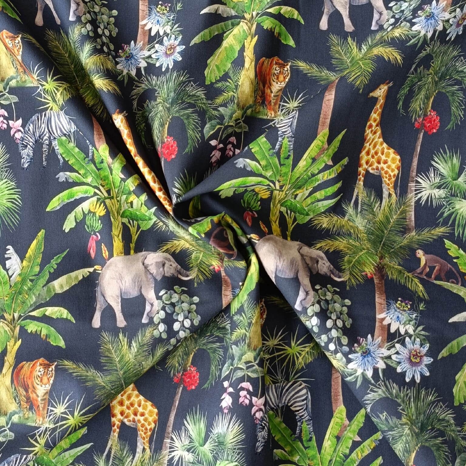 Cotton Fabric - Jungle Animals - 150cm Wide