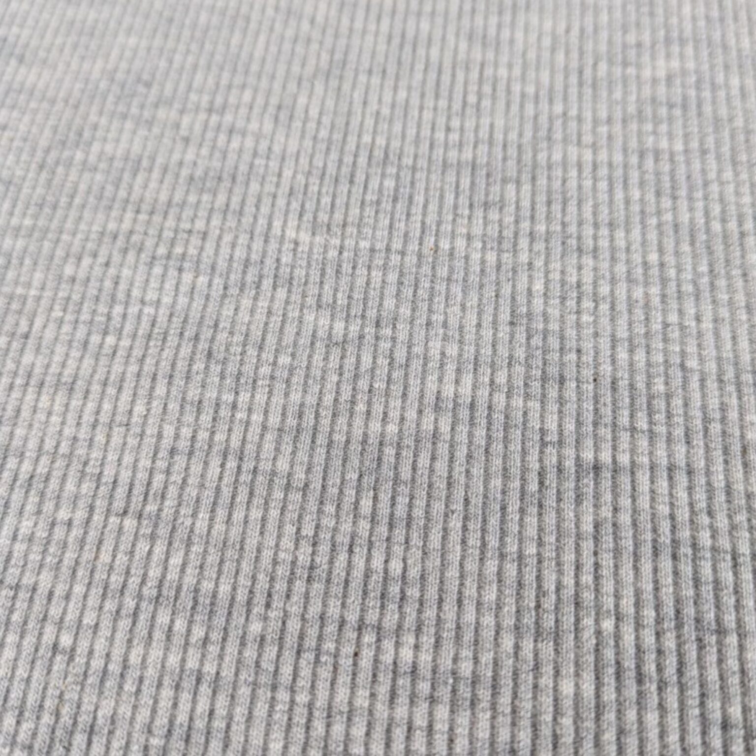 Ribbed Cotton Jersey Fabric - Grey Marl - 140cm Wide