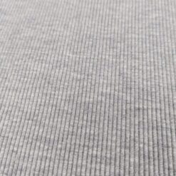 Ribbed Cotton Jersey Fabric - Grey Marl - 140cm Wide
