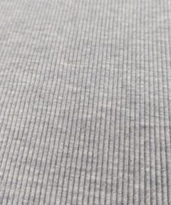 Ribbed Cotton Jersey Fabric - Grey Marl - 140cm Wide