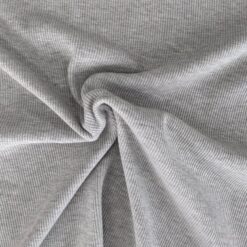 Ribbed Cotton Jersey Fabric - Grey Marl - 140cm Wide
