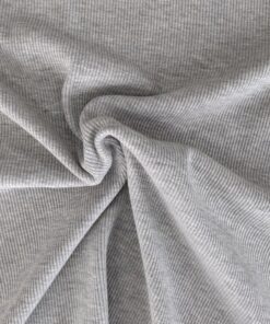 Ribbed Cotton Jersey Fabric - Grey Marl - 140cm Wide