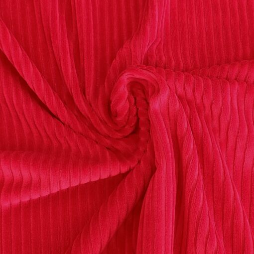Nicky Jumbo Cord Jersey Fabric - Red - 150cm Wide at More Sewing