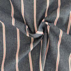 red stripe denim dress fabric