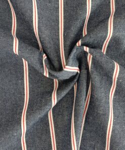 Striped Denim Fabric - Lightweight Cotton - 145cm Wide 2