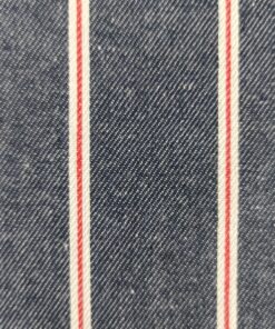 Striped Denim Fabric, Lightweight Cotton, 145cm Wide