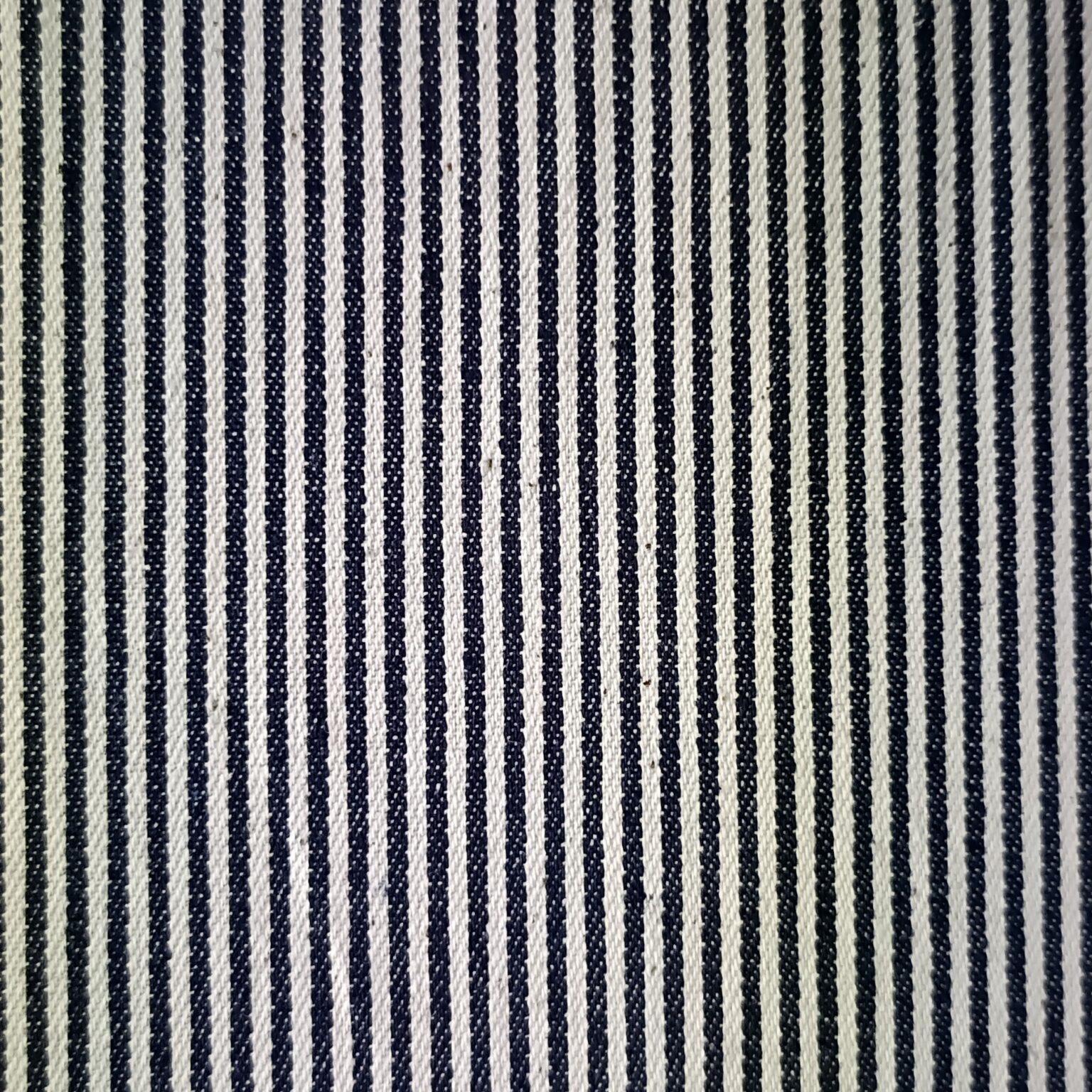 Striped Denim Blue Fabric - Lightweight Cotton - 155cm Wide