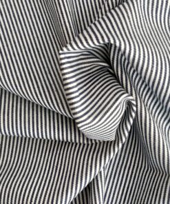 Striped Denim Blue Fabric - Lightweight Cotton - 155cm Wide 2