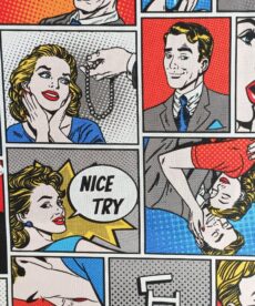 Half Panama Fabric - Life Pop Art - 140cm Wide