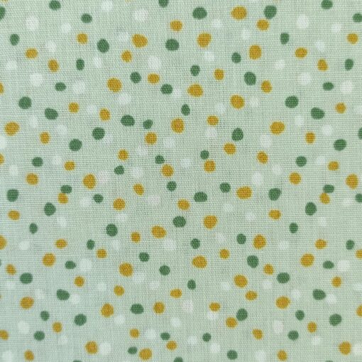 Cotton Poplin Fabric - Dots & Spots On Mint Green - 145cm Wide 1