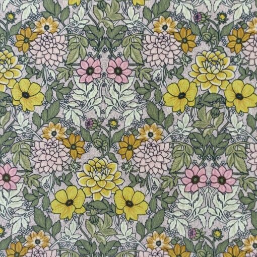 Cotton Fabric - Arts & Crafts Floral - 150cm Wide 2