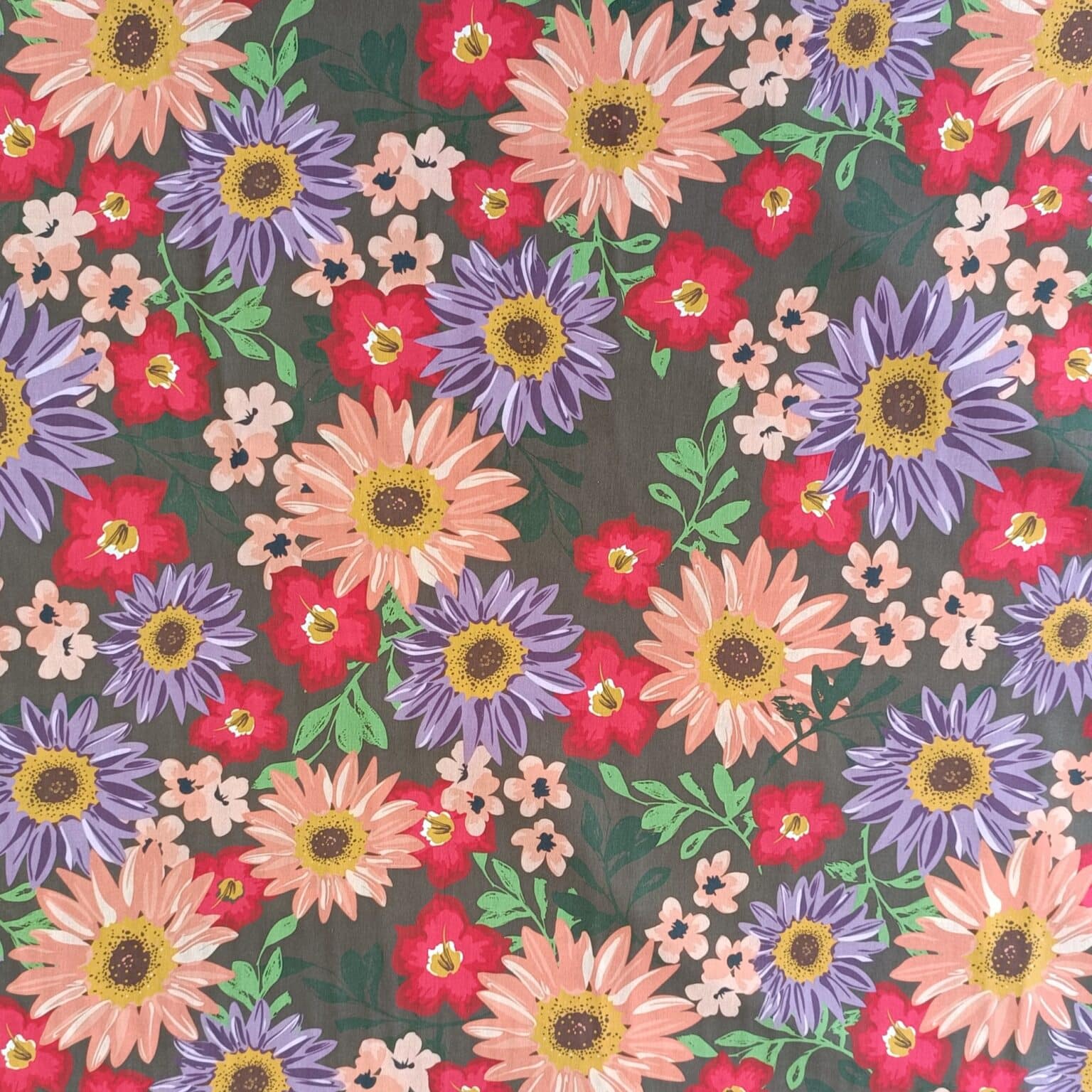 Cotton Fabric - Autumn Floral - 150cm Wide