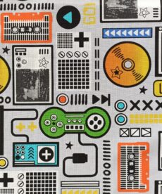 Half Panama Fabric - Game On - 140cm Wide