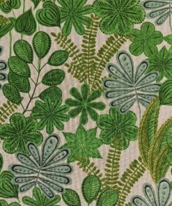 Half Panama Fabric - Leaves - 140cm Wide