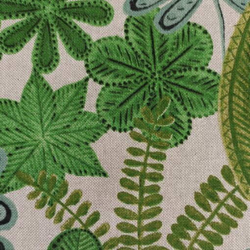Half Panama Fabric - Leaves - 140cm Wide 1