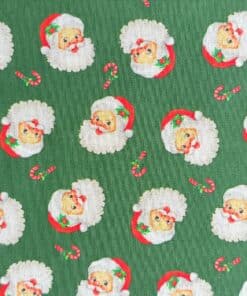 Cotton Fabric - Christmas Santa & Candy Canes - 150cm Wide 3