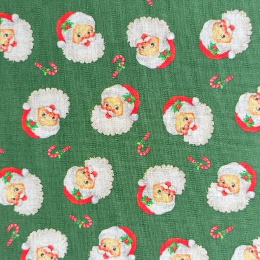 Cotton Fabric - Christmas Santa & Candy Canes - 150cm Wide 1