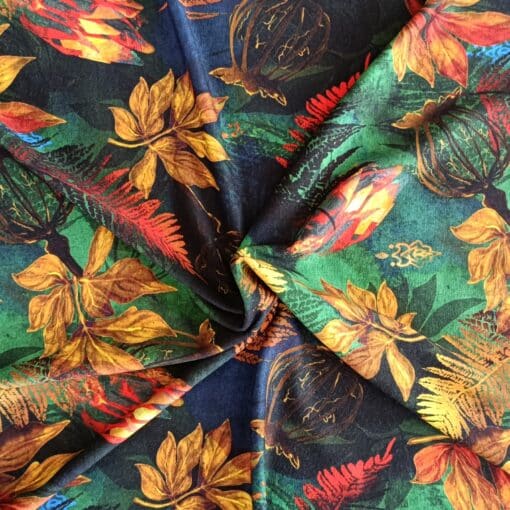 Viscose Jersey Fabric - Autumn Leaves Digital Print - 150cm Wide 2