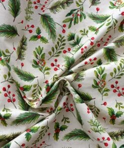 Cotton Fabric - Christmas Twig & Berries - 150cm Wide 4