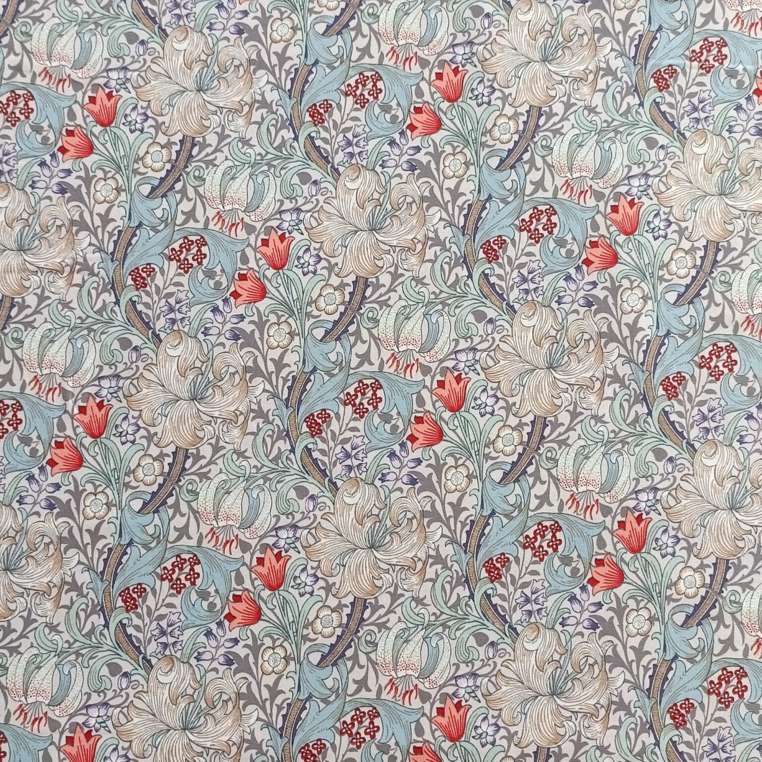Cotton Fabric, Morris Golden Lily, 110cm Wide.