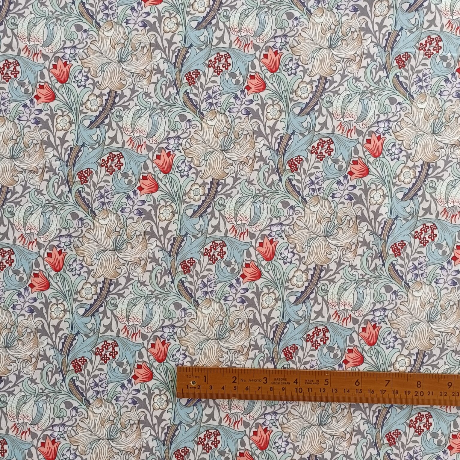 Cotton Fabric, Morris Golden Lily, 110cm Wide.