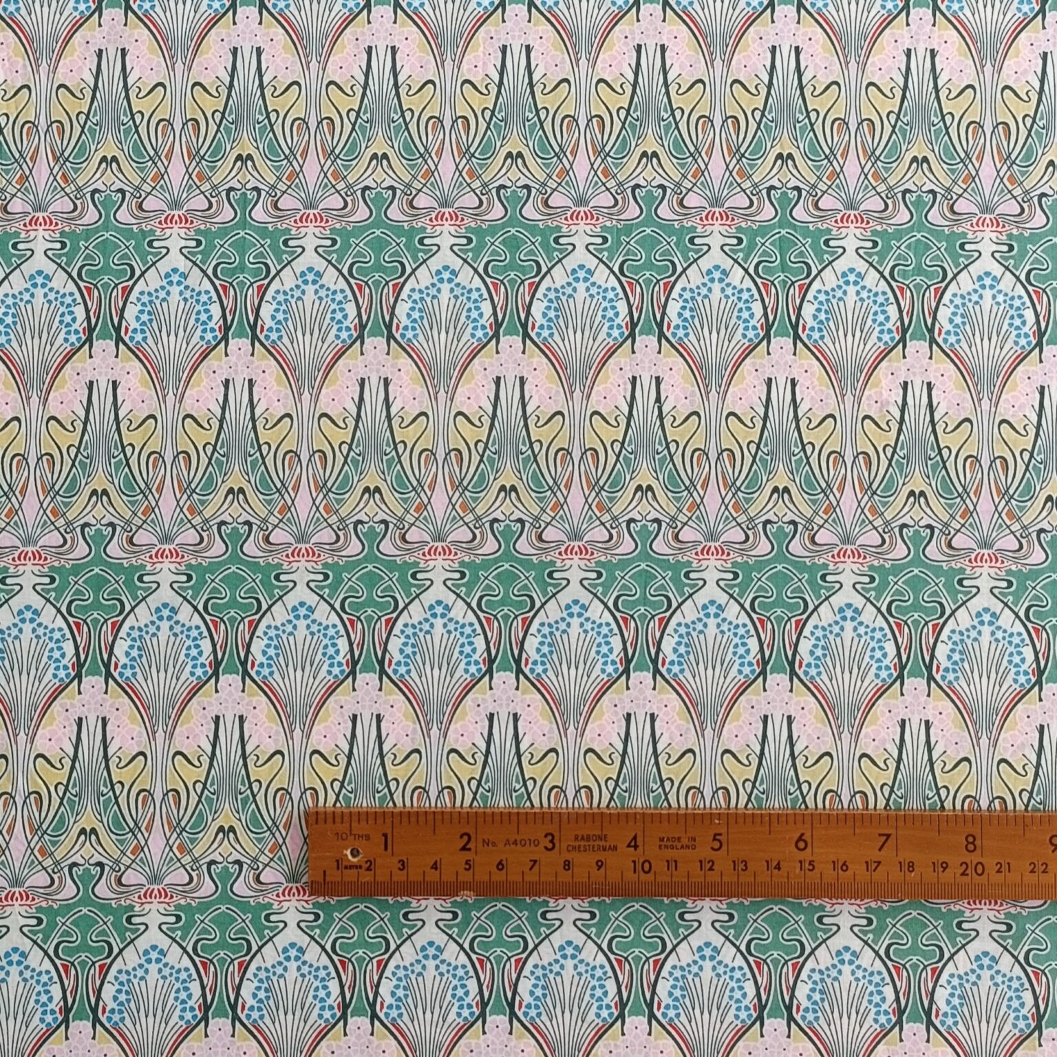 Pima Cotton Lawn Fabric - Art Nouveau Bloom - 140cm Wide
