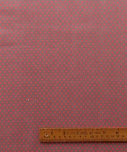 Cotton Poplin Fabric - Red Spot On Tan - 110cm Wide 2
