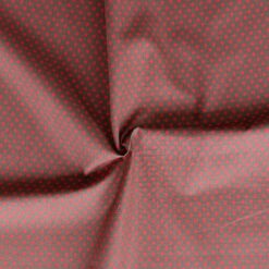 Cotton Poplin Fabric - Red Spot On Tan - 110cm Wide