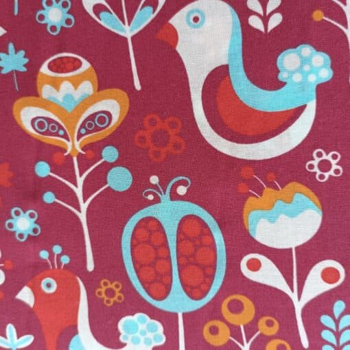 Cotton Fabric - Scandi Birds - 150cm Wide 1