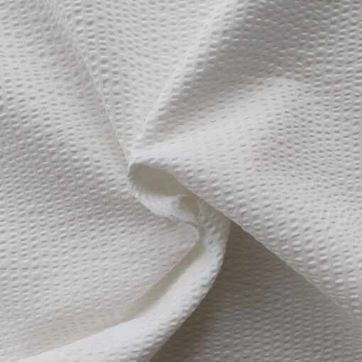 Seersucker Cotton Fabric - Ivory - 130cm Wide 1