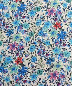 Pima Cotton Lawn Fabric - Sketchy Bloom - 140cm Wide
