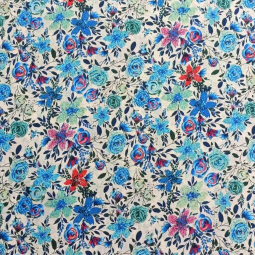 Pima Cotton Lawn Fabric - Sketchy Bloom - 140cm Wide