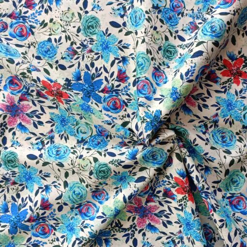 Pima Cotton Lawn Fabric - Sketchy Bloom - 140cm Wide 2
