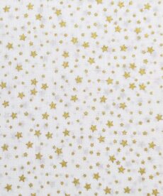 Cotton Fabric - Christmas Small Gold Stars - 140cm Wide