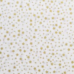 Cotton Fabric - Christmas Small Gold Stars - 140cm Wide