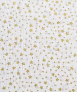 Cotton Fabric - Christmas Small Gold Stars - 140cm Wide
