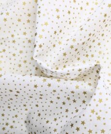Cotton Fabric - Christmas Small Gold Stars - 140cm Wide