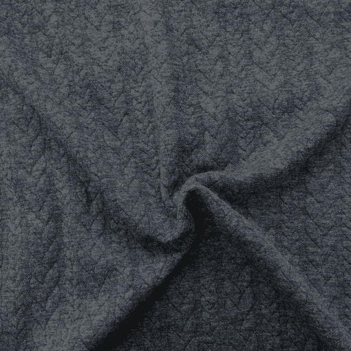 Cable Knit Jersey Fabric - Charcoal Grey - 150cm Wide 2