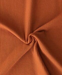 Cotton Jersey Fabric - Waffle Weave - Rust Brown - 140cm Wide