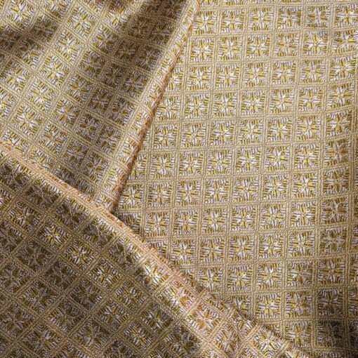 Gold Polyester Viscose Jacquard Lining Fabric | More Sewing