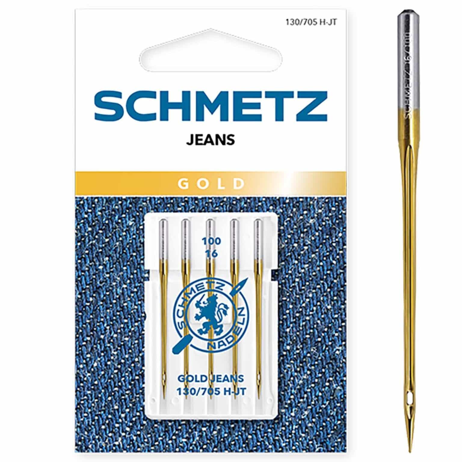 Schmetz Jeans Gold Sewing Machine Needles - Size 100/16