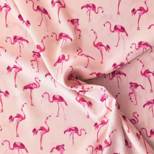 Viscose Fabric - Pink Flamingo - 140cm Wide