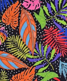 Cotton Fabric, Colourful Jungle On Navy Blue, 150cm Wide | More Sewing