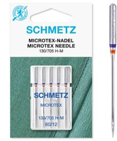 Schmetz Microtex Sewing Machine Needles, Size 80