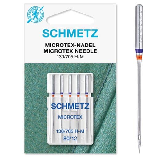 Schmetz Microtex Sewing Machine Needles, Size 80