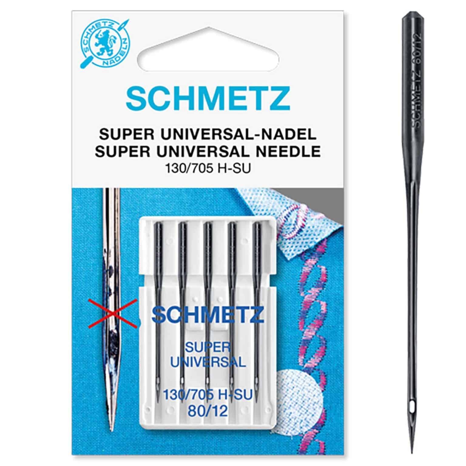 Schmetz Super Universal Sewing Machine Needles, Size 80/12 | Super Stretch Needles | More Sewing