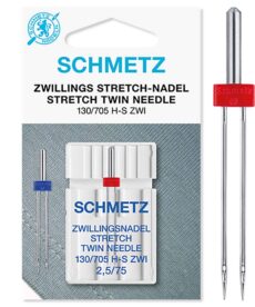 Schmetz Stretch Twin Sewing Machine Needle, 2.5mm | Twin Stretch Needle | More Sewing
