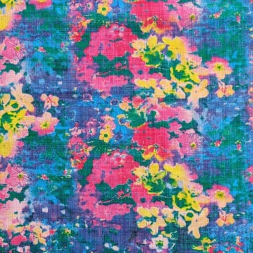 Cotton Rayon Mix Fabric - Multi Splash Floral - 145cm Wide