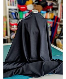 Polyester Satin Back Crepe Fabric - Black - Ex-Designer - 150cm Wide | More Sewing