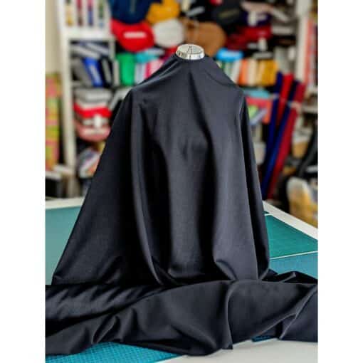 Polyester Satin Back Crepe Fabric - Black - Ex-Designer - 150cm Wide | More Sewing